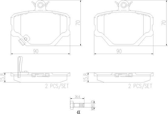 Brembo P50038N - Kit de plaquettes de frein, frein à disque cwaw.fr