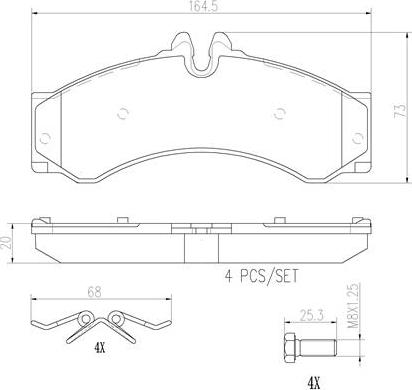 Brembo P50028N - Kit de plaquettes de frein, frein à disque cwaw.fr