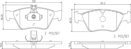 Brembo P50023N - Kit de plaquettes de frein, frein à disque cwaw.fr