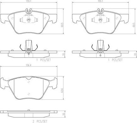 Brembo P50075N - Kit de plaquettes de frein, frein à disque cwaw.fr