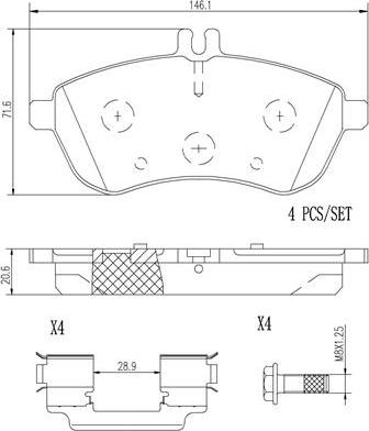 Brembo P50070N - Kit de plaquettes de frein, frein à disque cwaw.fr