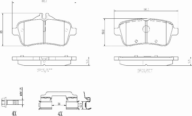 Brembo P50156N - Kit de plaquettes de frein, frein à disque cwaw.fr