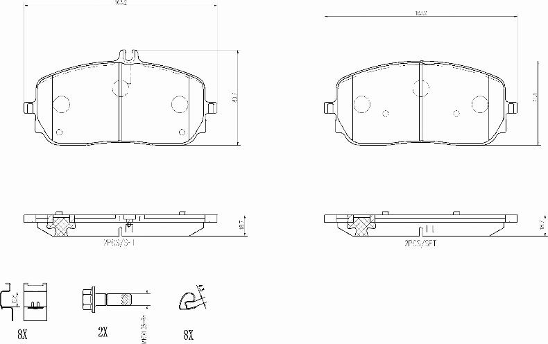 Brembo P50152N - Kit de plaquettes de frein, frein à disque cwaw.fr