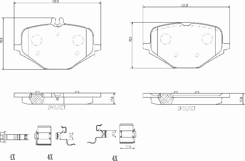 Brembo P50167N - Kit de plaquettes de frein, frein à disque cwaw.fr