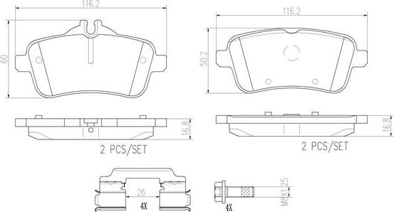 Brembo P50101N - Kit de plaquettes de frein, frein à disque cwaw.fr