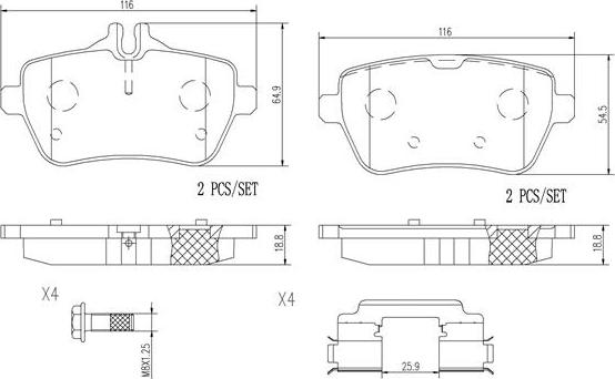 Brembo P50103N - Kit de plaquettes de frein, frein à disque cwaw.fr