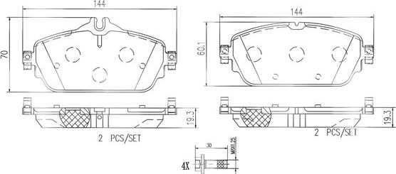 Brembo P50119N - Kit de plaquettes de frein, frein à disque cwaw.fr