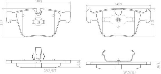 Brembo P50116N - Kit de plaquettes de frein, frein à disque cwaw.fr