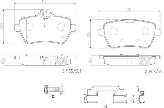 Brembo P50117N - Kit de plaquettes de frein, frein à disque cwaw.fr