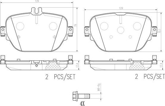 Brembo P50138N - Kit de plaquettes de frein, frein à disque cwaw.fr