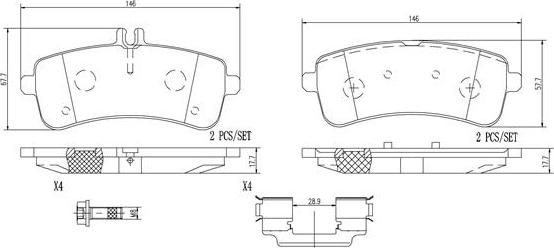 Brembo P50132N - Kit de plaquettes de frein, frein à disque cwaw.fr