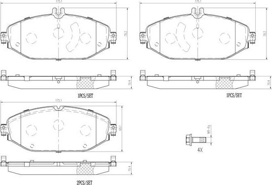 Brembo P50124N - Kit de plaquettes de frein, frein à disque cwaw.fr