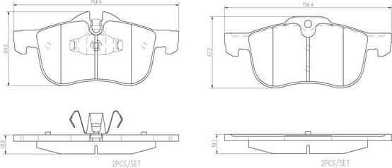 Brembo P52017N - Kit de plaquettes de frein, frein à disque cwaw.fr