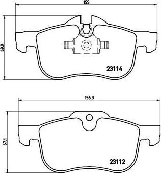 Brembo P 52 017 - Kit de plaquettes de frein, frein à disque cwaw.fr