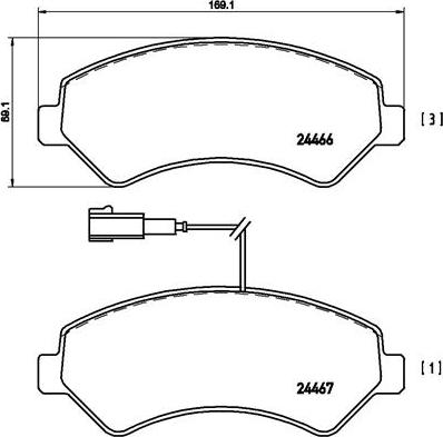 Brembo P 61 094 - Kit de plaquettes de frein, frein à disque cwaw.fr