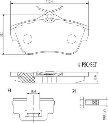 Brembo P61095N - Kit de plaquettes de frein, frein à disque cwaw.fr