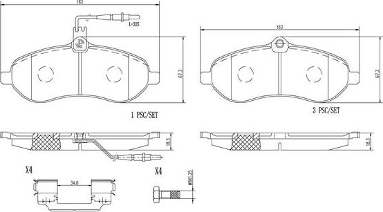 Brembo P61096N - Kit de plaquettes de frein, frein à disque cwaw.fr