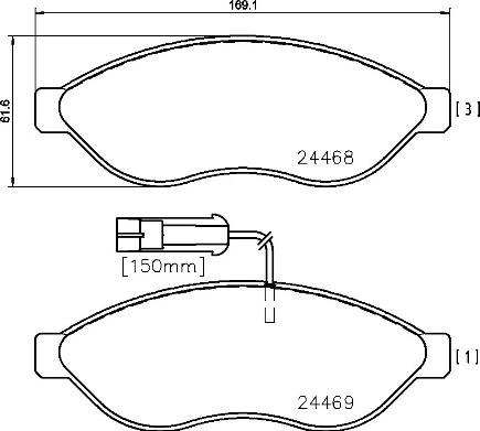 Brembo P 61 090 - Kit de plaquettes de frein, frein à disque cwaw.fr