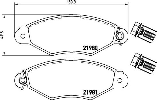 Brembo P 61 098 - Kit de plaquettes de frein, frein à disque cwaw.fr