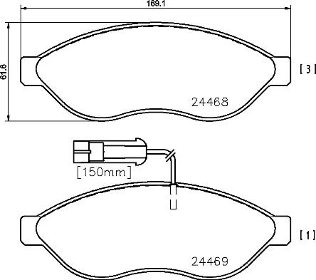 Brembo P 61 092 - Kit de plaquettes de frein, frein à disque cwaw.fr