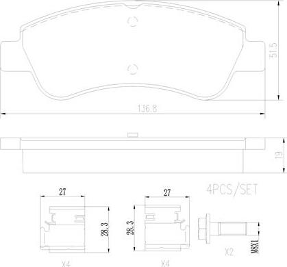 Brembo P61066N - Kit de plaquettes de frein, frein à disque cwaw.fr