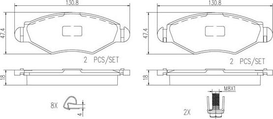 Brembo P61063N - Kit de plaquettes de frein, frein à disque cwaw.fr