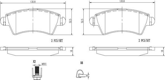 Brembo P61067N - Kit de plaquettes de frein, frein à disque cwaw.fr