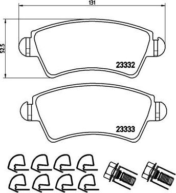 HELLA 530032749 - Kit de plaquettes de frein, frein à disque cwaw.fr