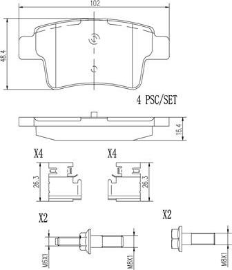 Brembo P61085N - Kit de plaquettes de frein, frein à disque cwaw.fr