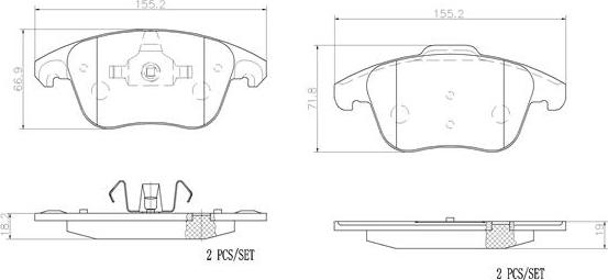 Brembo P61086N - Kit de plaquettes de frein, frein à disque cwaw.fr