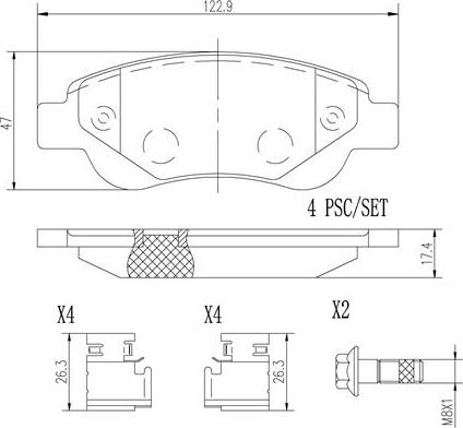 Brembo P61081N - Kit de plaquettes de frein, frein à disque cwaw.fr