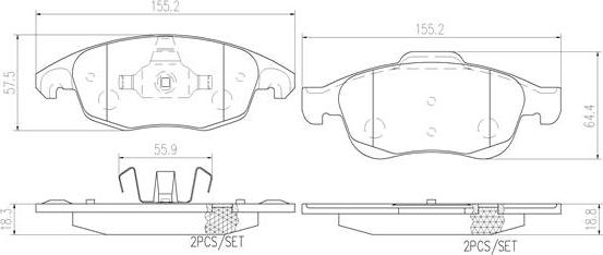 Brembo P61083N - Kit de plaquettes de frein, frein à disque cwaw.fr