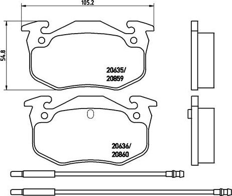 Brembo P 61 029 - Kit de plaquettes de frein, frein à disque cwaw.fr