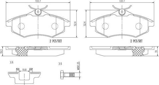 Brembo P61074N - Kit de plaquettes de frein, frein à disque cwaw.fr