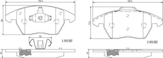 Brembo P61076N - Kit de plaquettes de frein, frein à disque cwaw.fr