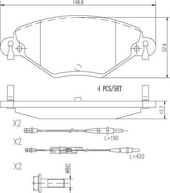 Brembo P61071N - Kit de plaquettes de frein, frein à disque cwaw.fr