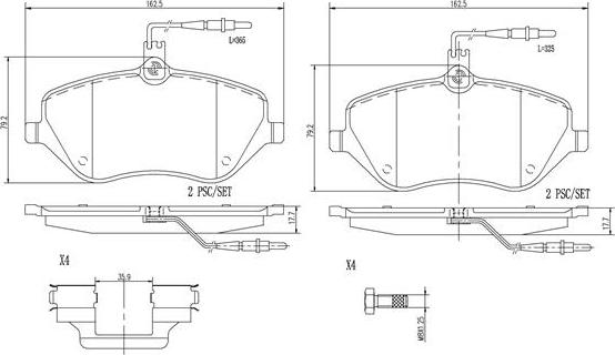 Brembo P61078N - Kit de plaquettes de frein, frein à disque cwaw.fr