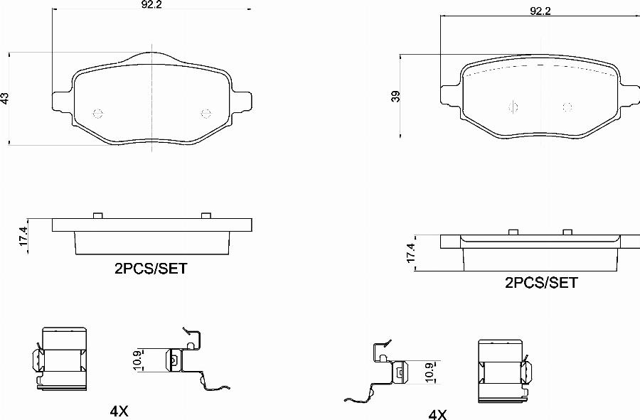 Brembo P 61 144 - Kit de plaquettes de frein, frein à disque cwaw.fr