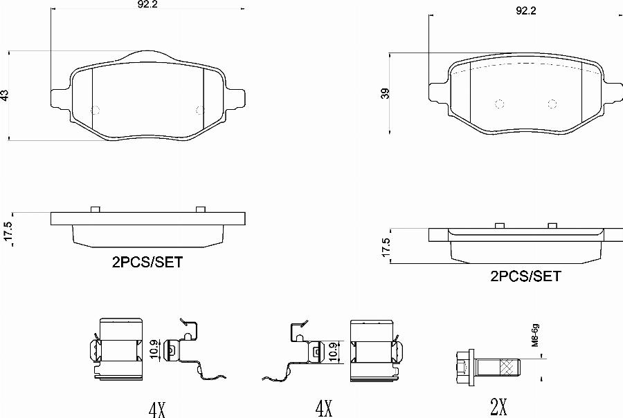 Brembo P61140N - Kit de plaquettes de frein, frein à disque cwaw.fr