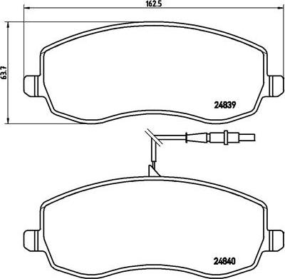 Brembo P 61 104 - Kit de plaquettes de frein, frein à disque cwaw.fr