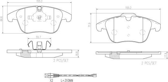 Brembo P61106N - Kit de plaquettes de frein, frein à disque cwaw.fr