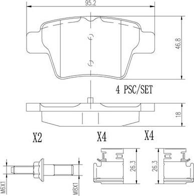 Brembo P61100N - Kit de plaquettes de frein, frein à disque cwaw.fr