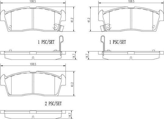 Brembo P61108N - Kit de plaquettes de frein, frein à disque cwaw.fr