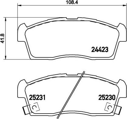 Brembo P 61 108 - Kit de plaquettes de frein, frein à disque cwaw.fr