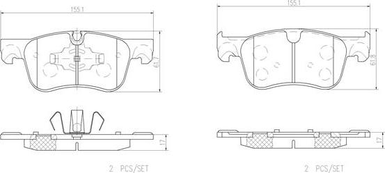 Brembo P61116N - Kit de plaquettes de frein, frein à disque cwaw.fr