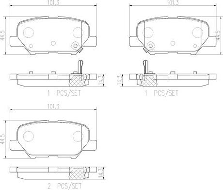 Brembo P61111N - Kit de plaquettes de frein, frein à disque cwaw.fr