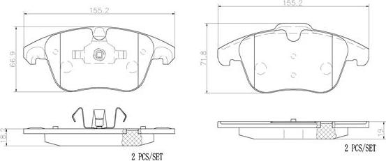 Brembo P61117N - Kit de plaquettes de frein, frein à disque cwaw.fr