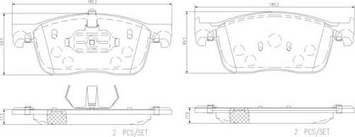 Brembo P61134N - Kit de plaquettes de frein, frein à disque cwaw.fr