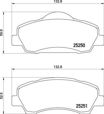 Brembo P 61 138 - Kit de plaquettes de frein, frein à disque cwaw.fr