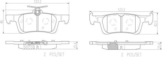 Brembo P61121N - Kit de plaquettes de frein, frein à disque cwaw.fr